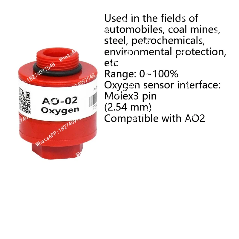 1Pcs AO-02 Oxygen Sensor - For Vehicle Exhaust Gas Analyzer, Compatible with AO2 PTB-18.10, High Accuracy Detection tooI