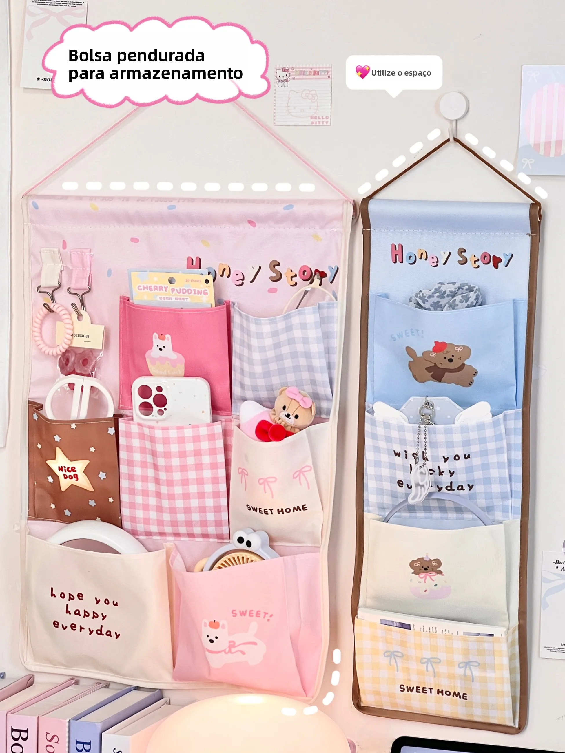 cute-wall-mounted-storage-bag-dormitory-wardrobe-door-hanging-basket-organizer-female-student-closet-entry-storage-hanging-bag