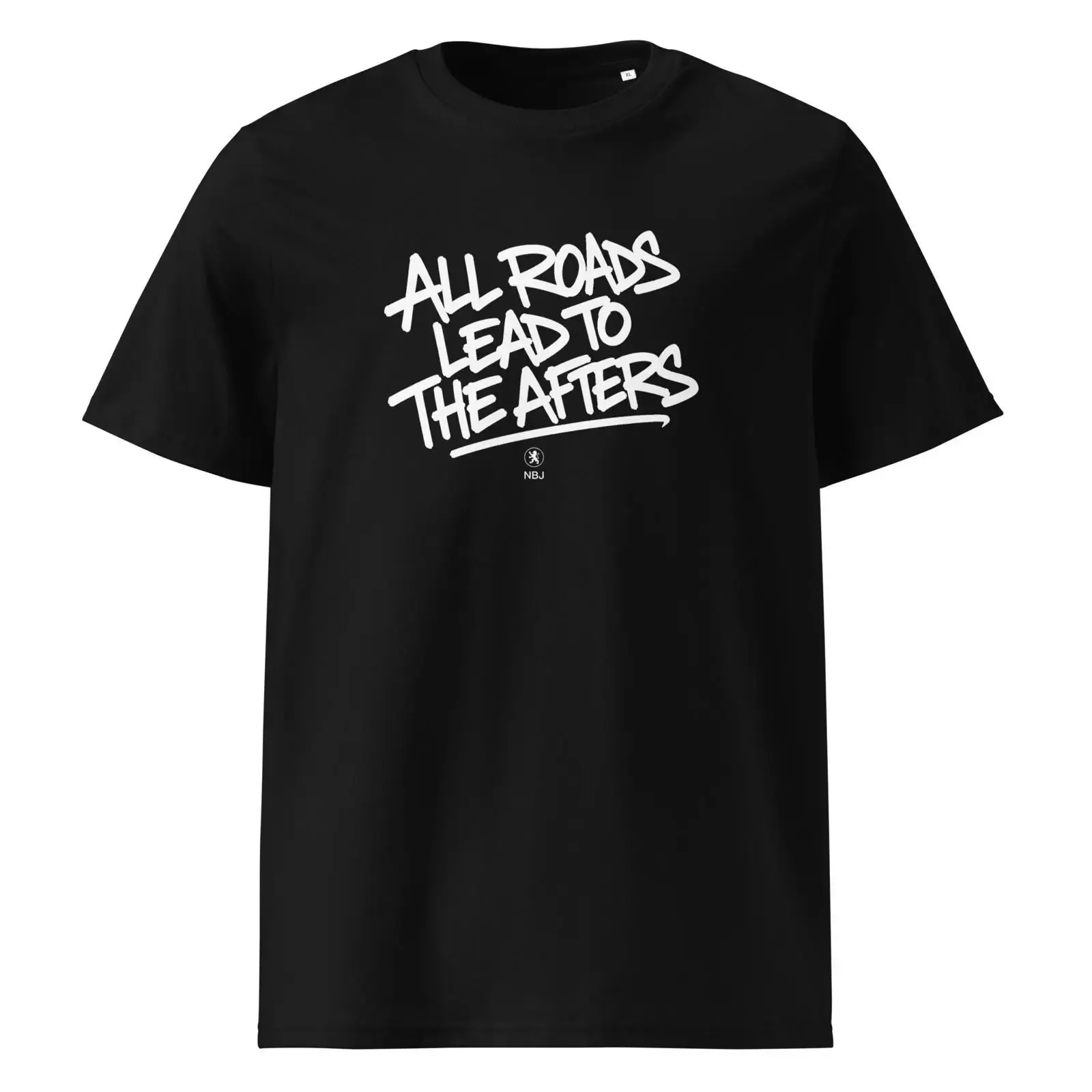 Afters Bio-Baumwoll-T-Shirt Rave-Musikfestival Vintage-Waschung Atmungsaktiv Lässig Stilvoll Leicht grafisch Bedruckt Dehnbar Unisex