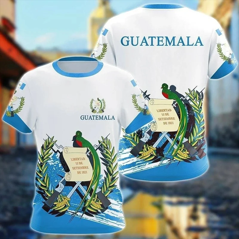 Guatemala National Flag Print Graphic Men's T-shirts Summer Oversized Loose Men Women Streetwear T Shirt Short Sleeve Male Tops