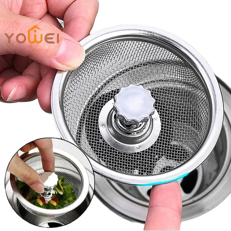 

Stainless Steel Kitchen Sink Filter Mesh Sink Sewer Strainer Bathroom Floor Drain Catcher Waste Drains Hole Filter Trap Screen