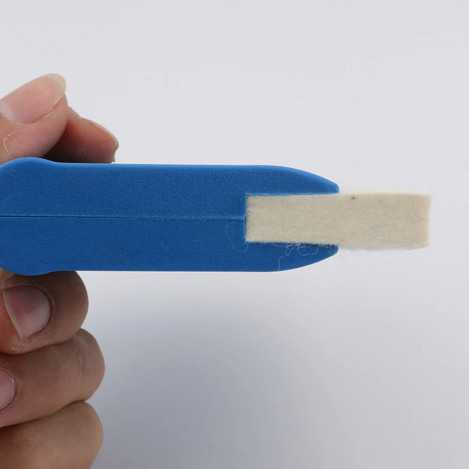 Blue Plastic Wool Felt Edge Car Window Vinyl Film Tinting Tool Scraper Squeegee MO-101