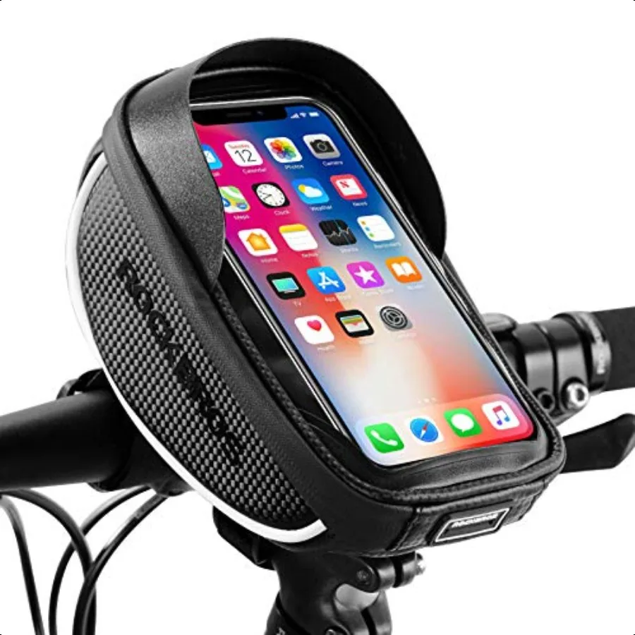 

ROCKBROS Bike Phone Mount Bag Bike Front Frame Handlebar Bag Waterproof Bike Phone Holder Case Bicycle Accories Pouch Sensitive