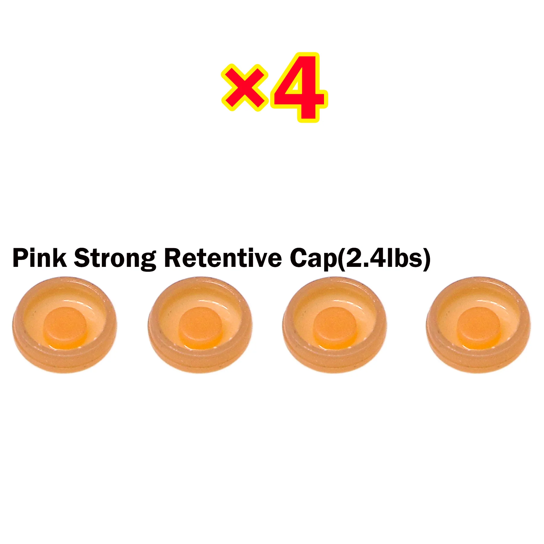 Implant Overdenture Abutment Male Caps Inserts 4Pcs 2.4 lbs Retentive and 4Pcs Metal Caps