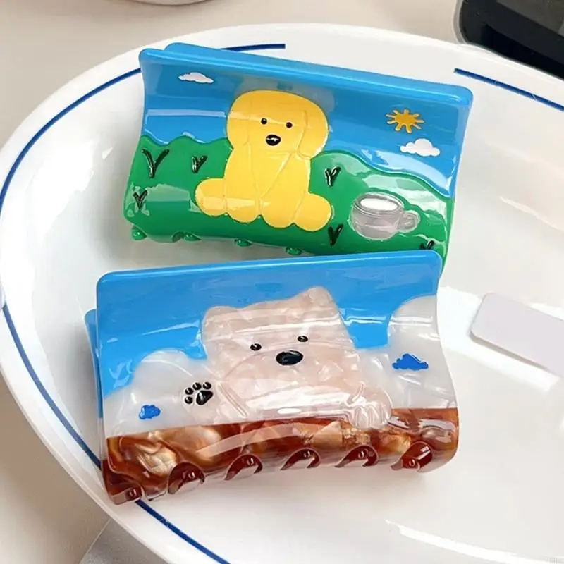 Pinza para animales dibujos animados para mujer, herramienta estilismo cola caballo diseño para