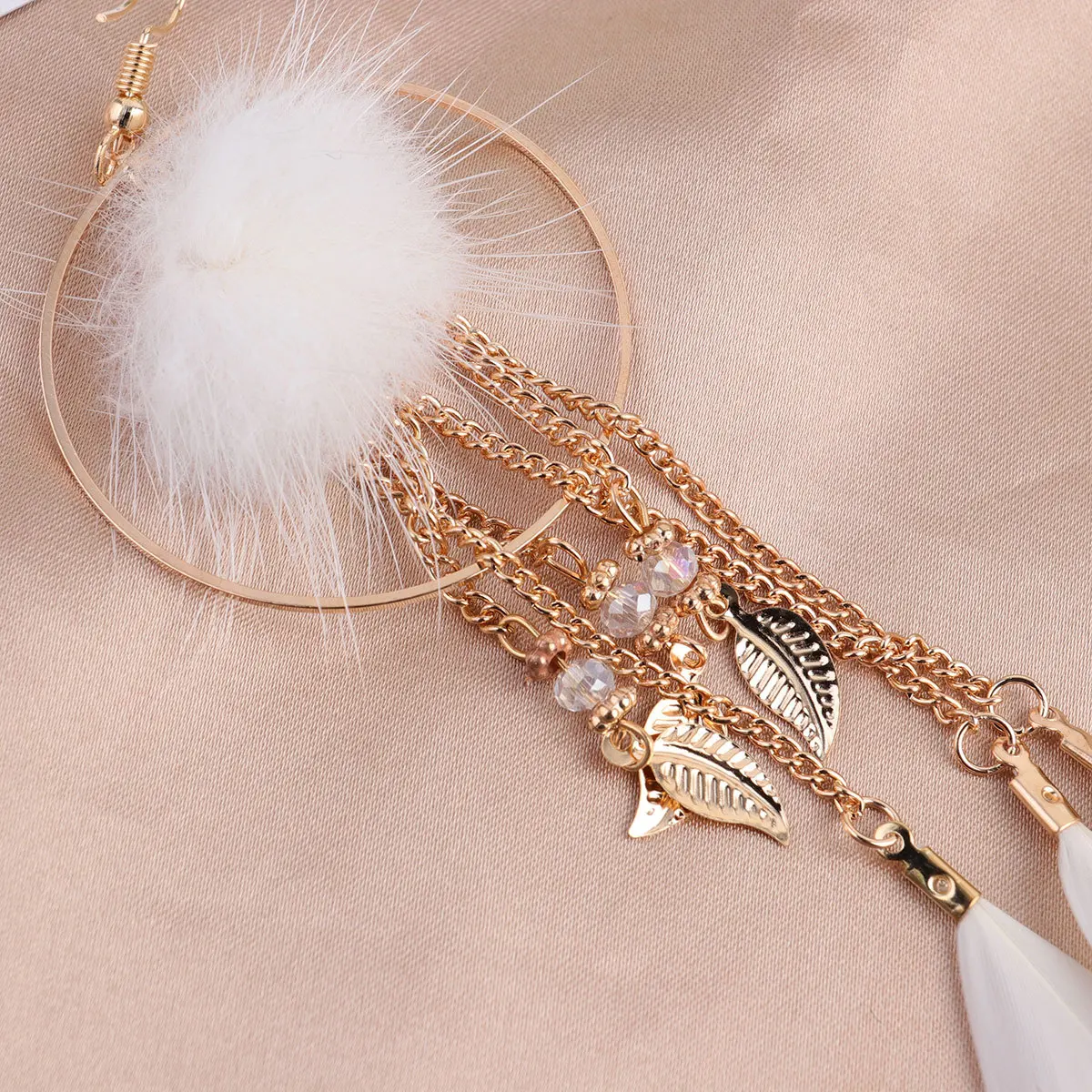 

1Pair Retro Tassel Earrings Alloy Leaf Long Dangle Lightweight Durable Eardrop for Women Birthday Gift