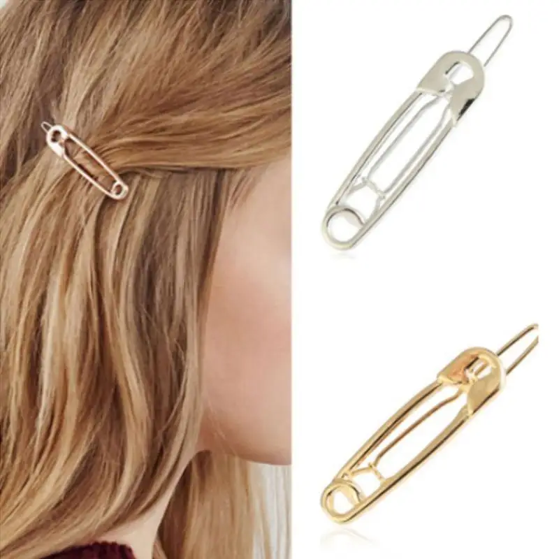2Pcs Punk Personalized Punk Minimalist Girl Hairpin Hair Accessories Snap-on Side Clips Bangs Clips view 2
