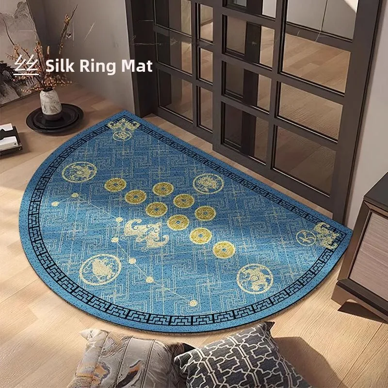 

Blue Semi-Circular Seven Star Nine Fortune Entrance Mat Anti-Slip Home Door Mat Wealth Attracting Five Elements Luy Carpet