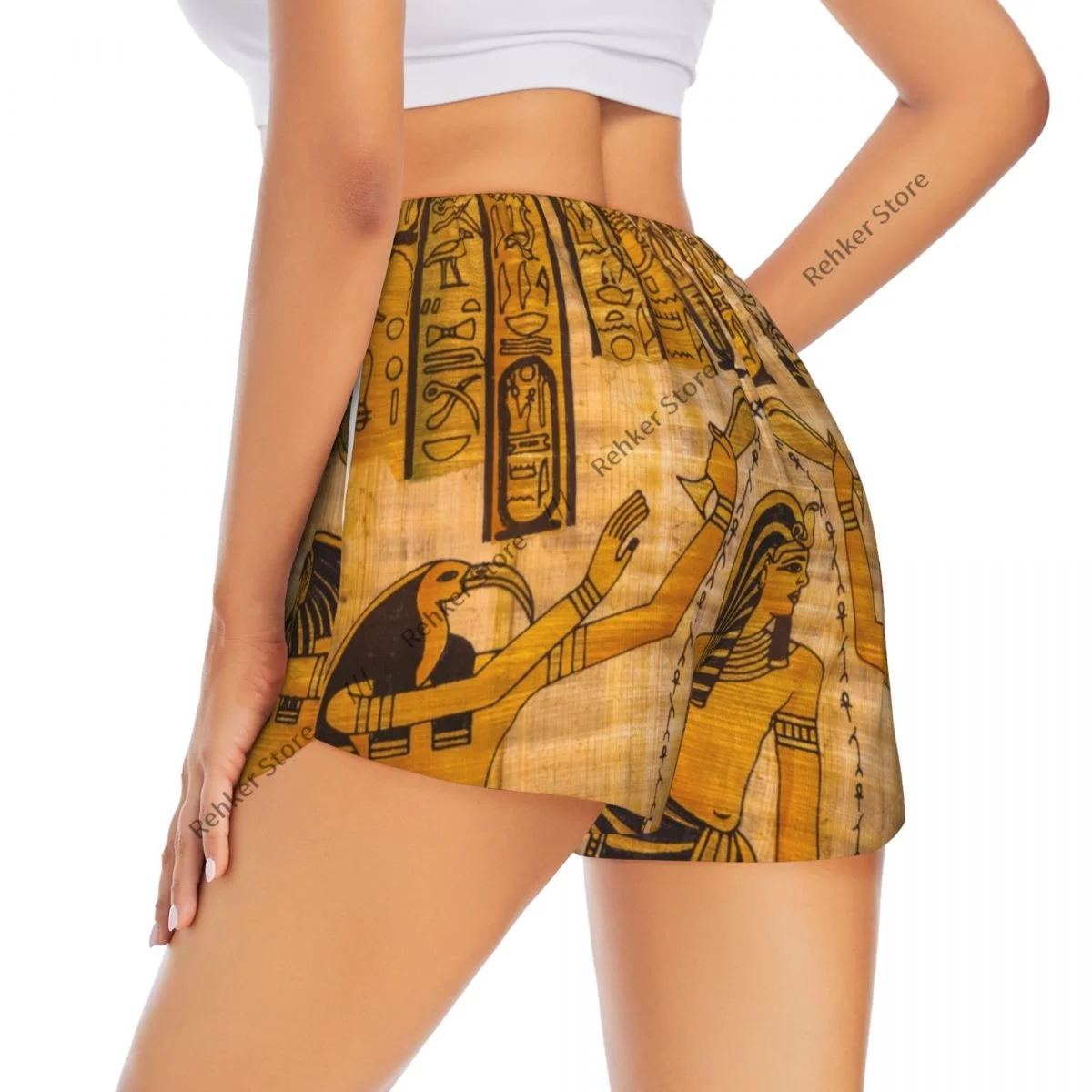 

Шорты для тренировок, быстросохнущие двухслойные шорты для фитнеса, папирус, старая бумага, египетский принт, спортивные шорты для йоги, леггинсы для спортзала