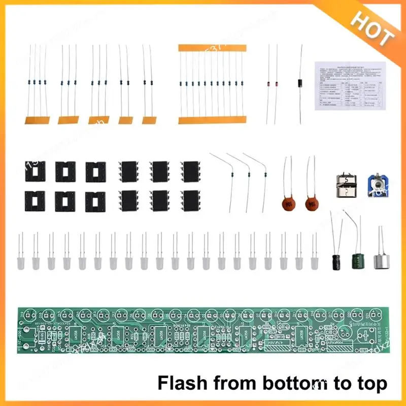A43M مصباح الطيف الصوتي لتقوم بها بنفسك عدة LED مؤشر مستوى الصوت الموسيقى الصوت لوحة دوائر كهربائية لتقوم بها بنفسك عدة LED مؤشر مستوى الصوت أ