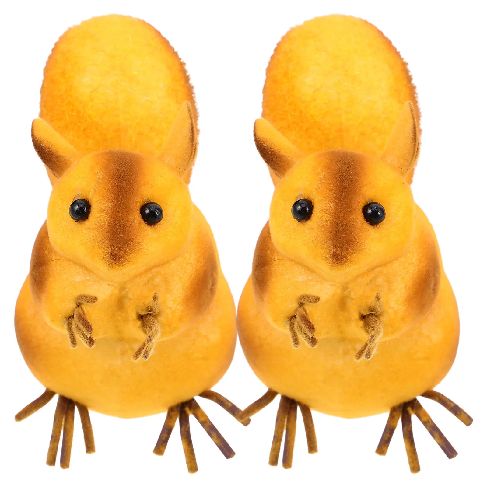 2Pcs Realistic Small Squirrel Simulation Photo Props Indoor Decoration Vivid Mini Animal Ornament Mini Squirrel Figurines