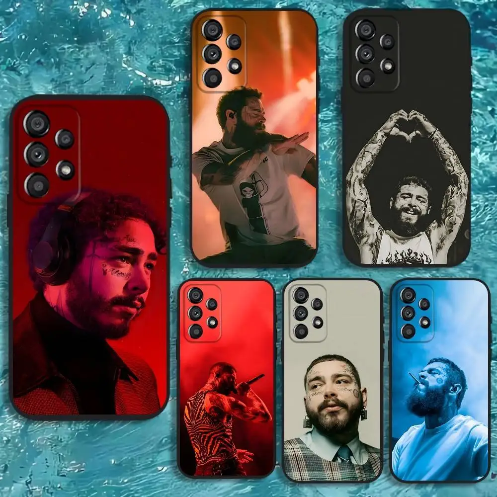 

P-Post Singer M-Malone Phone Case For Samsung Galaxy A20,A21s,A22,A31,A32,A52,A53,A72,73,A80 Soft Black Cover