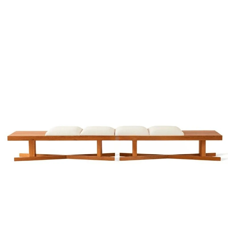 Medieval solid wood sofa stool designer retro clothing store bench