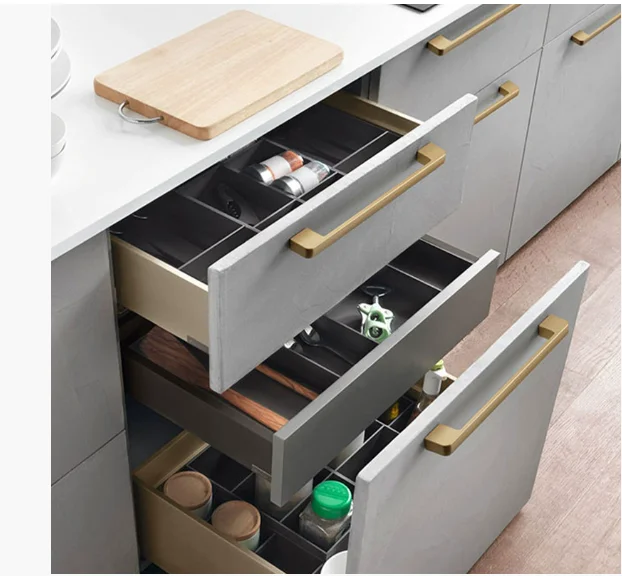 Gold handle cabinet wardrobe aluminum alloy handle Nordic solid simple drawer shoe cabinet door handle