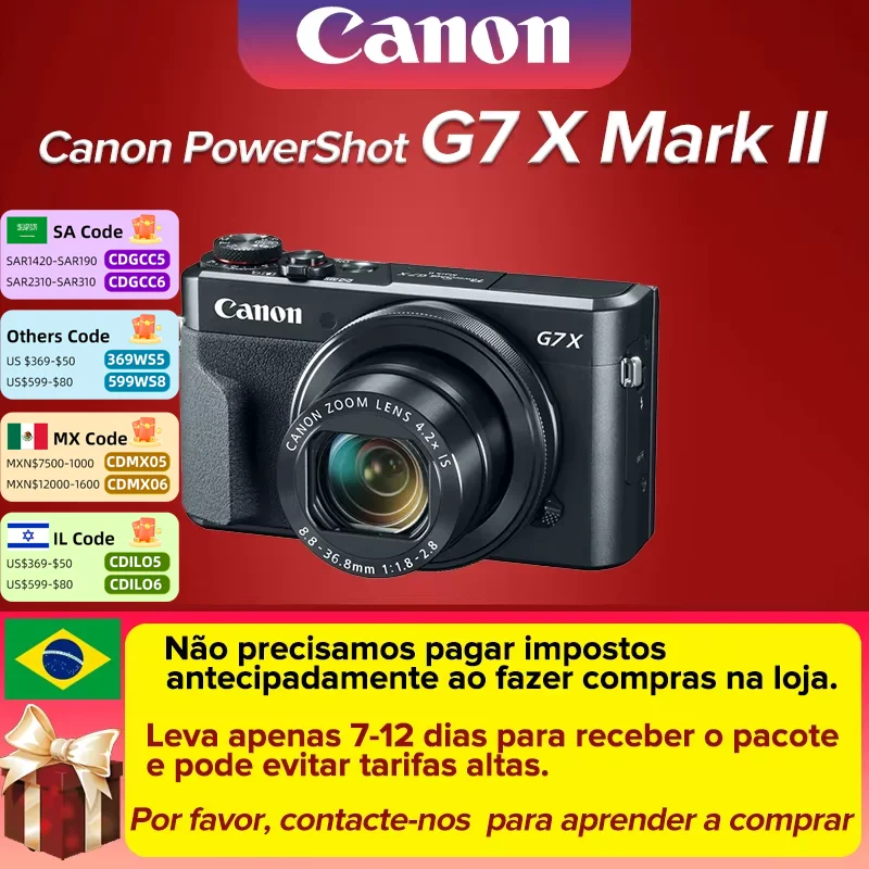 Canon PowerShot G7X Mark II Portable Small Card Digital Camera 4K Video Optical Anti Shake Vlog Outdoor Live Streaming G7X2