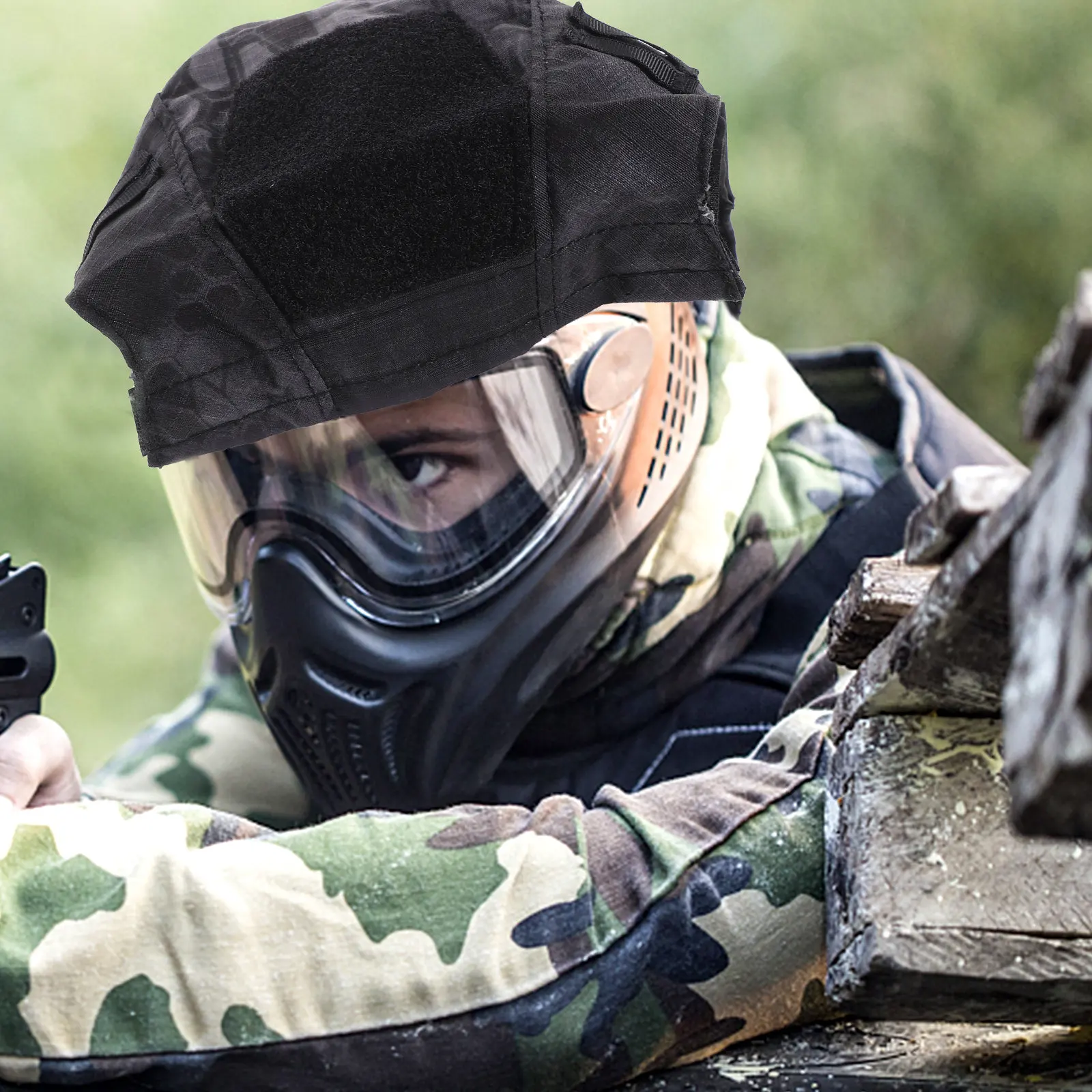 Safety 36x26x1cm Military Style Jungle Camouflage Series Stable Buckle Protective Outdoor Hunting Head
