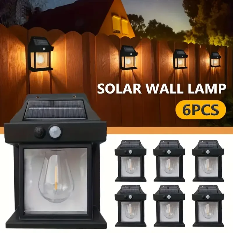 1/2/4/6PCS Intelligent Solar Lights with Three Levels of Dimming and Waterproof Outdoor Spotlights Suitable for Terrace Porch
