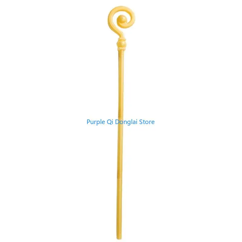L21E Golden Wizard Staff Durable Plastic Fantasy Role Playing Accessory For Themed Event Stage Performances