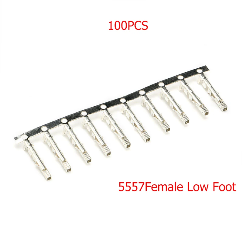 100PCS 5557 Pitch 4.2MM Female Low Foot Reed Terminals Spacing 4.2 For Housing Case 4.2 MM Pitch Female Male Connector