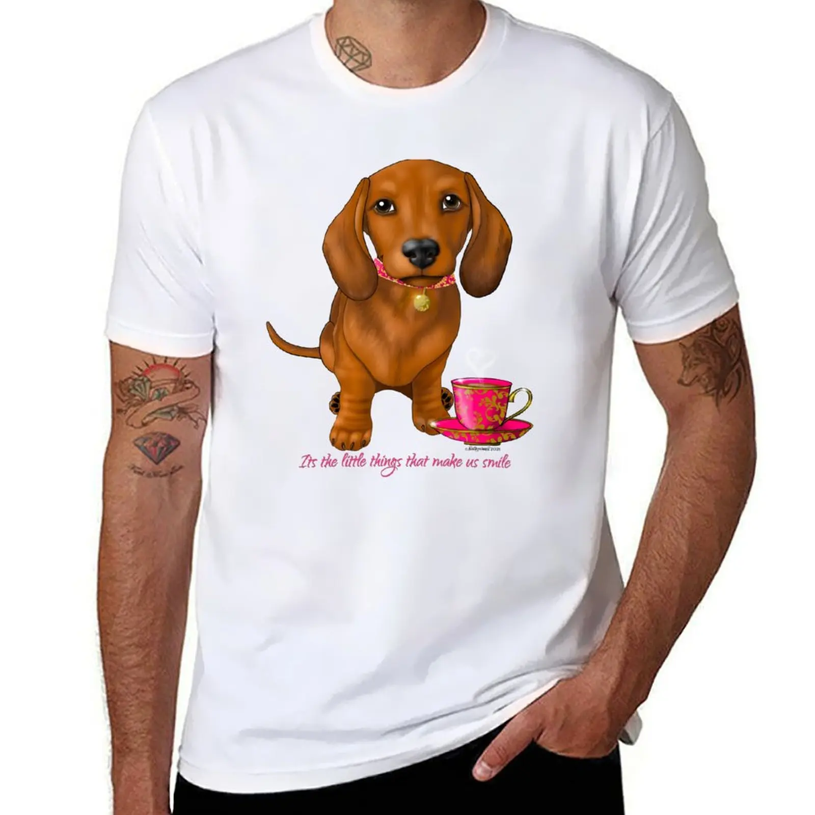 

Dachshund Its the little things that make us smile T-Shirt t shirts designer funny t shirts cotton t shirts with prints T-Shirt
