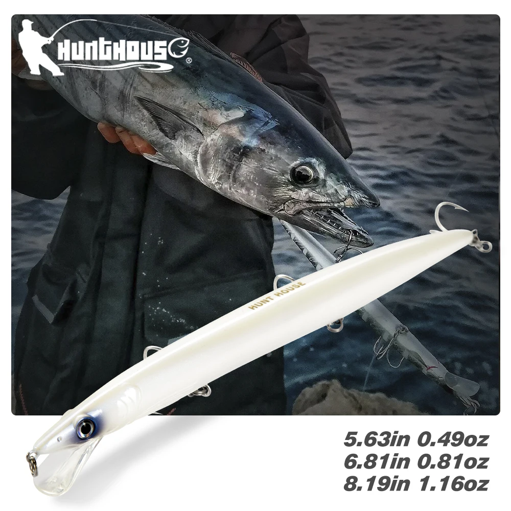 Hunthouse flutuante minnow isca de pesca 173mm 23g sandeel jerkbait wobblers minnow biat equipamento de pesca para robalo pique lw402