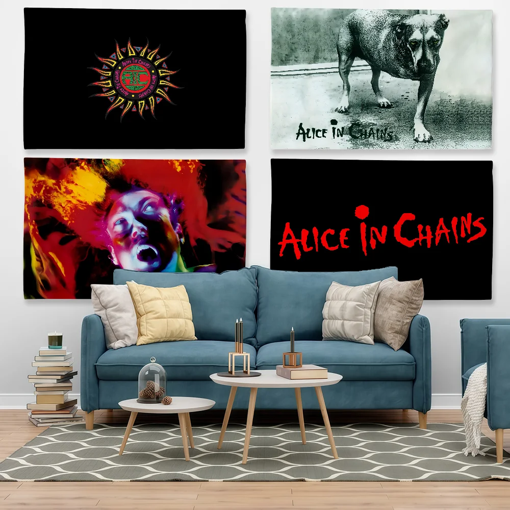 A-Alice In C-Chains Flag Tapestry Outdoor Party Bedroom Living Room Dormitory Decorative Themed Wall Hanging Banner Gift