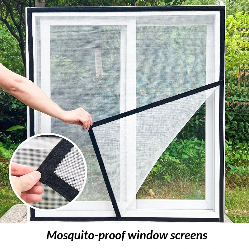 

No-Drill, Mosquito- and Insect-Proof Velcro Window Screen: Provides Ventilation and Insect Protection with Easy Installation