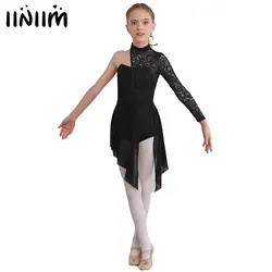 Gymnastics Ballet Jersey Tutu Artistic Skating Mesh Dress for Girls Floral Lace Leotard Boyshorts Jumpsuit Athletic Ballet Dress