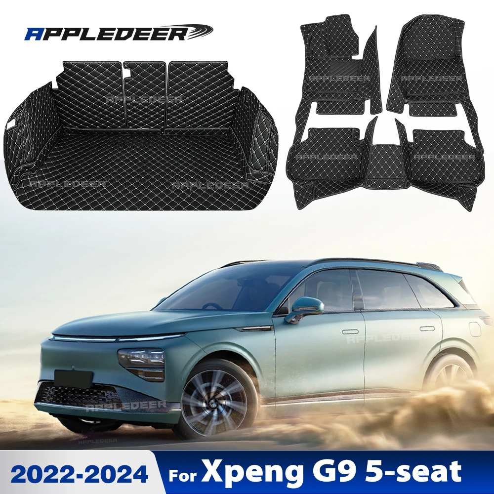 

Car Floor Mats For Xpeng G9 5-seat 2022-2024 Car Trunk Mats Cargo Liner Foot Mats Interior Accessories