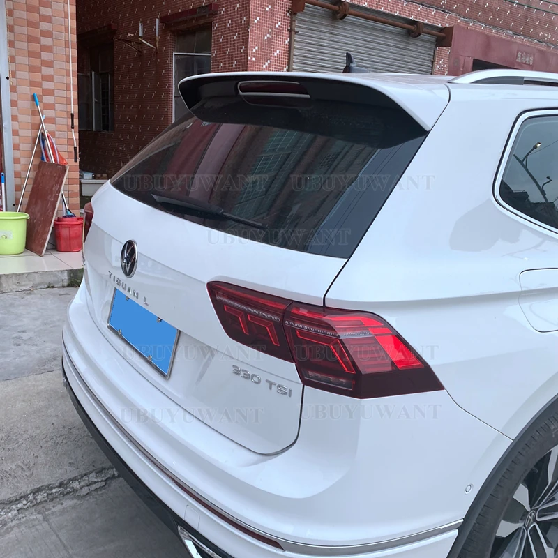 For Volkswagen Tiguan L Spoiler 2017-2021 Tiguan L High Quality ABS Material Car Rear Wing Primer Color Rear Spoiler