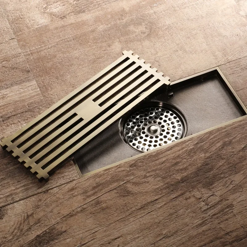 Stainless steel strip long floor drain, bathroom large displacement deodorant floor drain 5