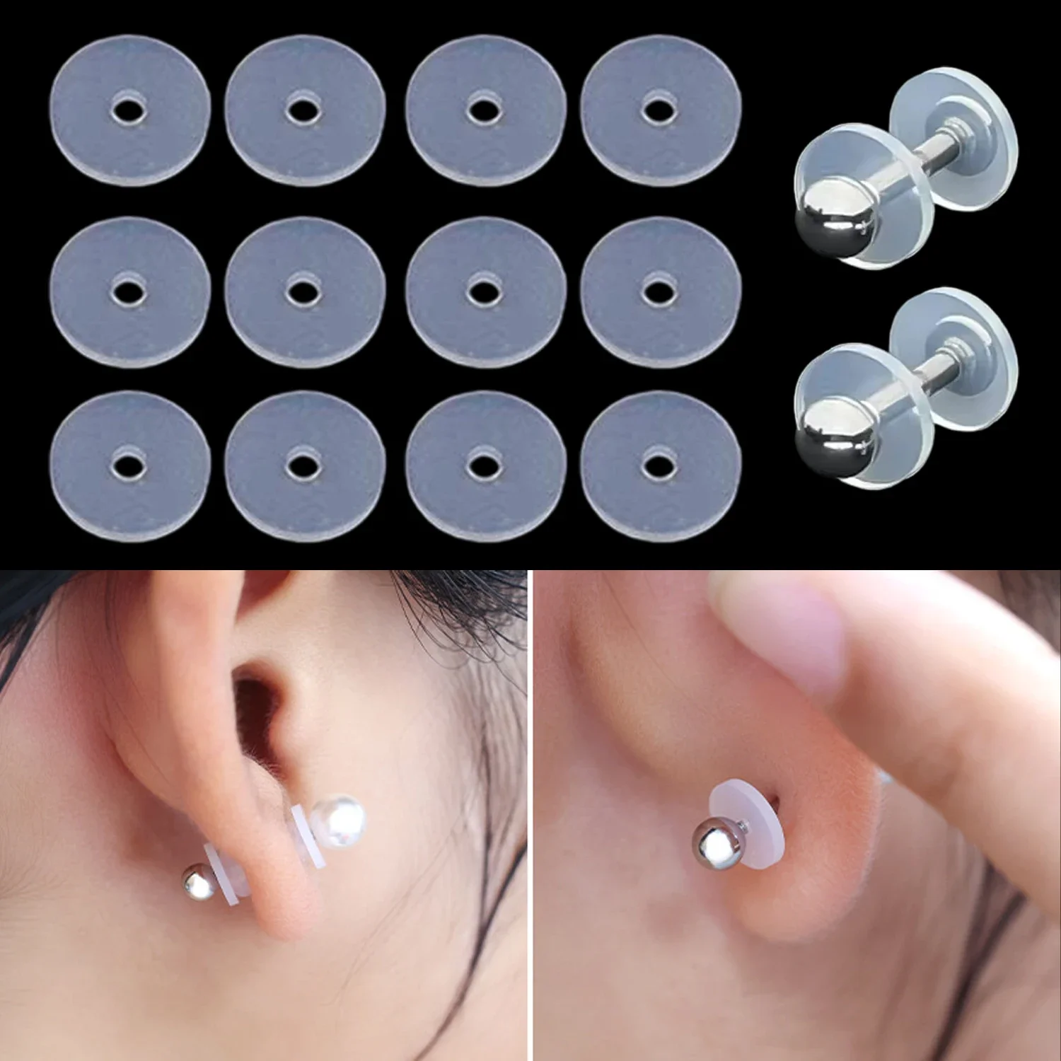 Translucent Silicone Healing Non Pull Piercing Discs
