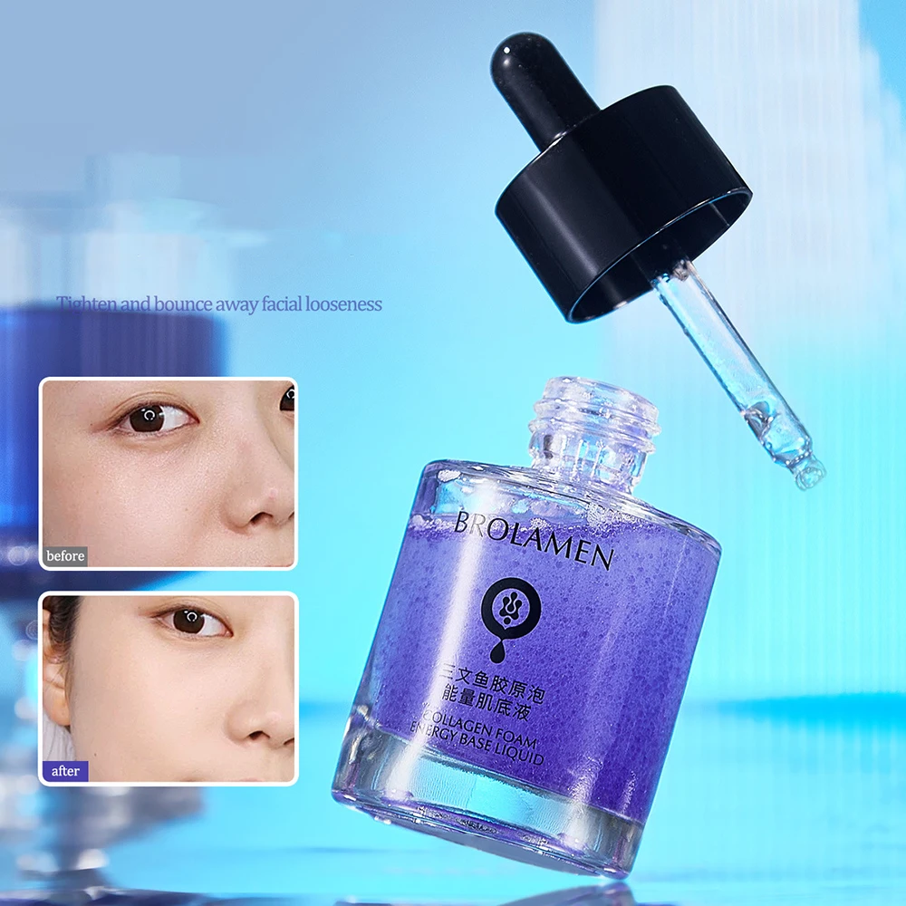 Salmon Collagen Bubble Energy Skin Base Essence Face Moisturizing Lifting Reduce Fine Lines Brighten Facial Essence skincare