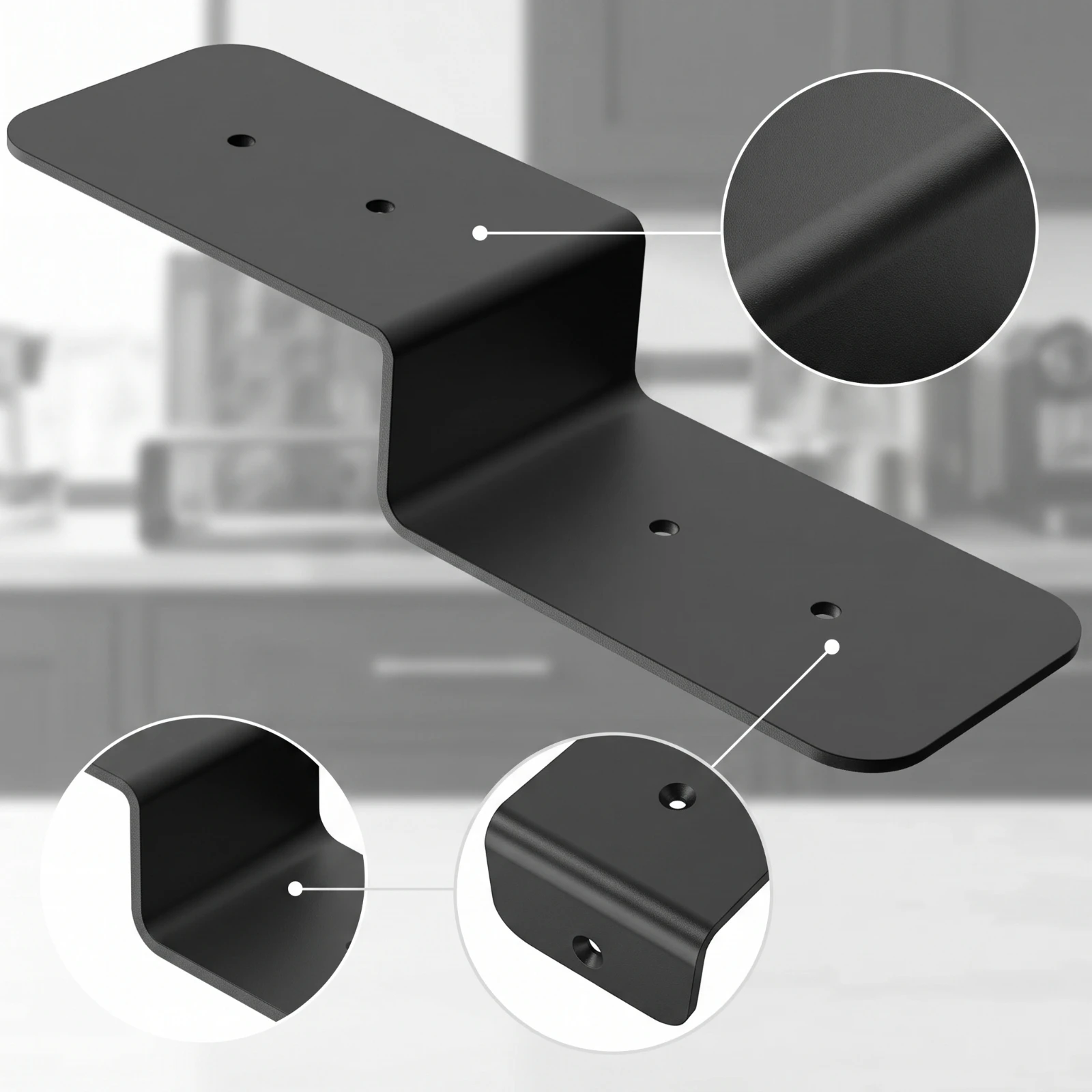 4 Pieces Z Bracket with Screws Carbon Steel Z Bracket Furniture Connector Predrilled Metal for DIYers, Shelves, Pergolas