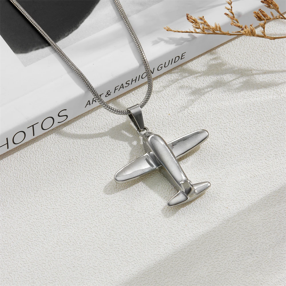 قلادة حرق الطائرة من الفولاذ المقاوم للصدأ للرماد البشري - تذكار مجوهرات الجرة التذكارية، يحمل رماد الرجل المحبوب #1