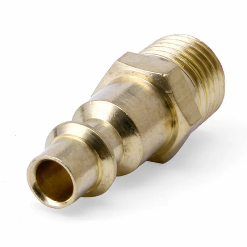 Male Quick Coupler Connectors Tools Accessories Attachments Brass Gold 5Pcs 1/4 NPT Air Line Hose Compressor Male