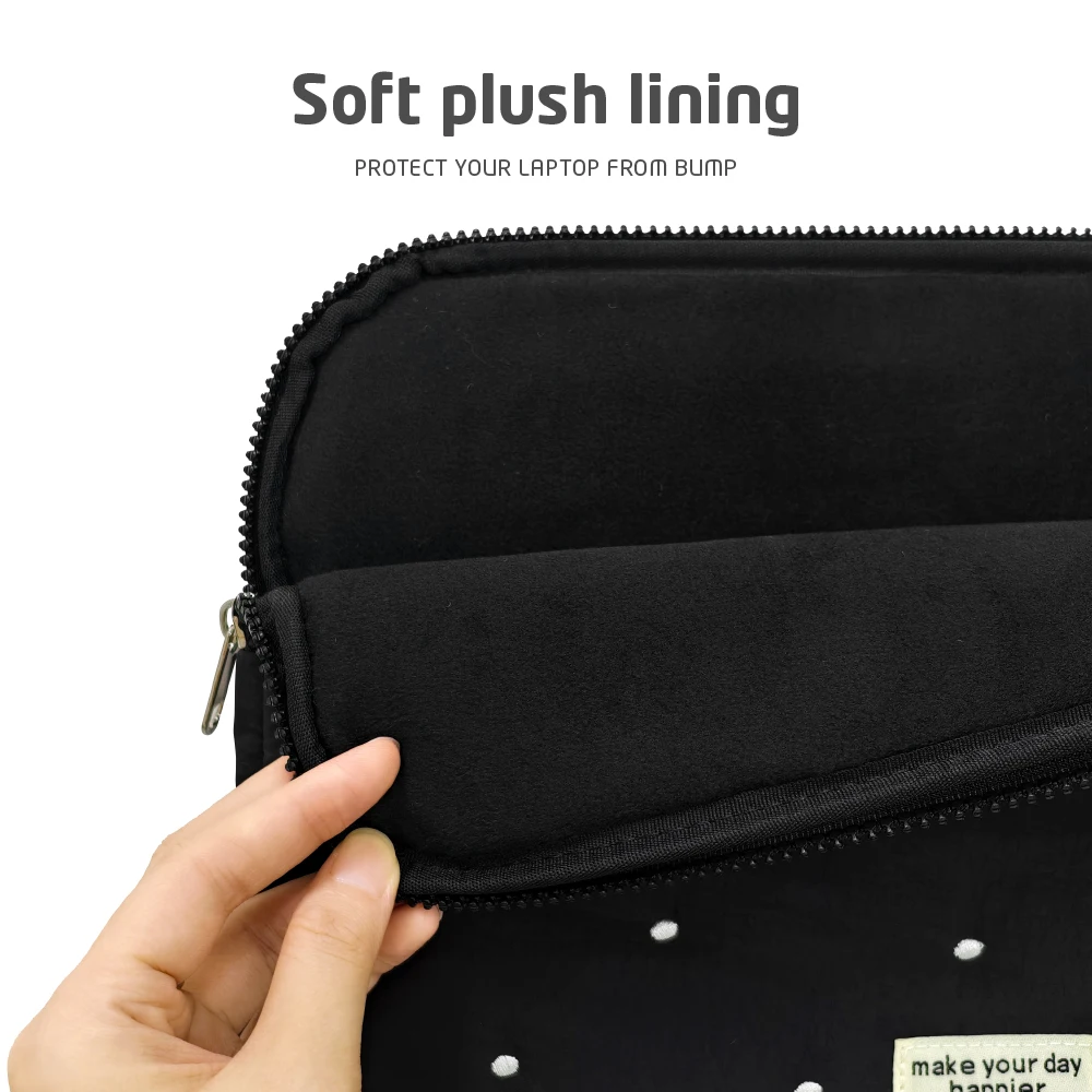 Polka Dot Laptop Sleeve For 13-14 Inch Devices Universal Protective Case Fits MacBook Air/Pro, Dell, HP Shockproof Tablets Bag
