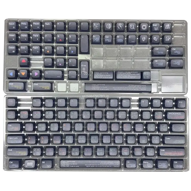 Imagem -01 - Conjunto Teclas Perfil Pbt Xda para Programadores Teclas Pretas Sublimadas por Calor 128 Peças Dropshipping conjunto teclas perfil pbt xda para programadores teclas pretas sublimadas por calor 128 pecas dropshipping 01