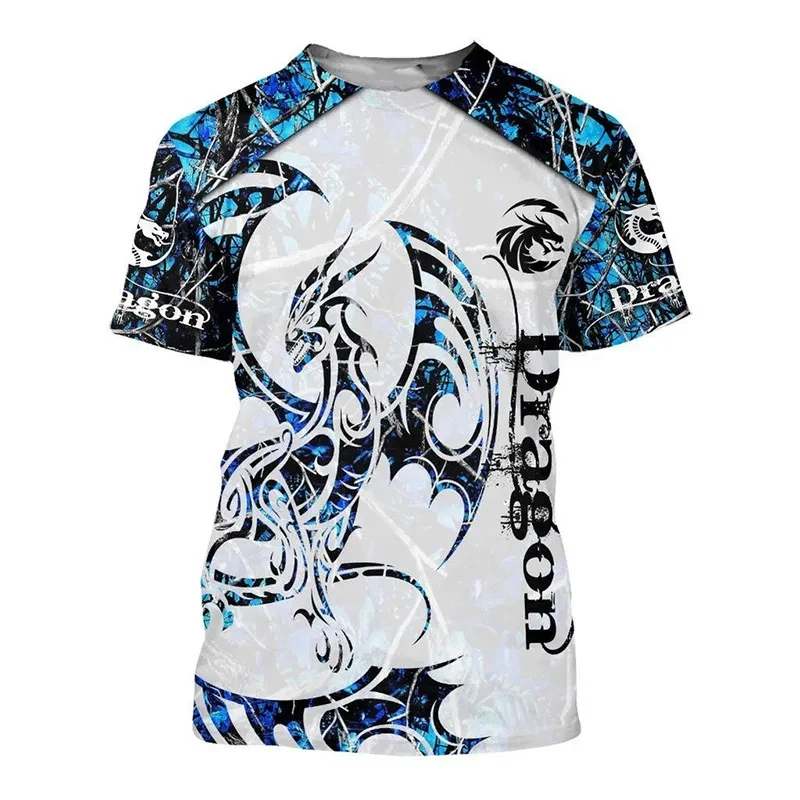 2024 T Shirts For Men New Fashion Oversized Tops Unisex Dragon Graphic 3D Print T-shirt Summer Casual O Neck Short-sleeved Tops view 6