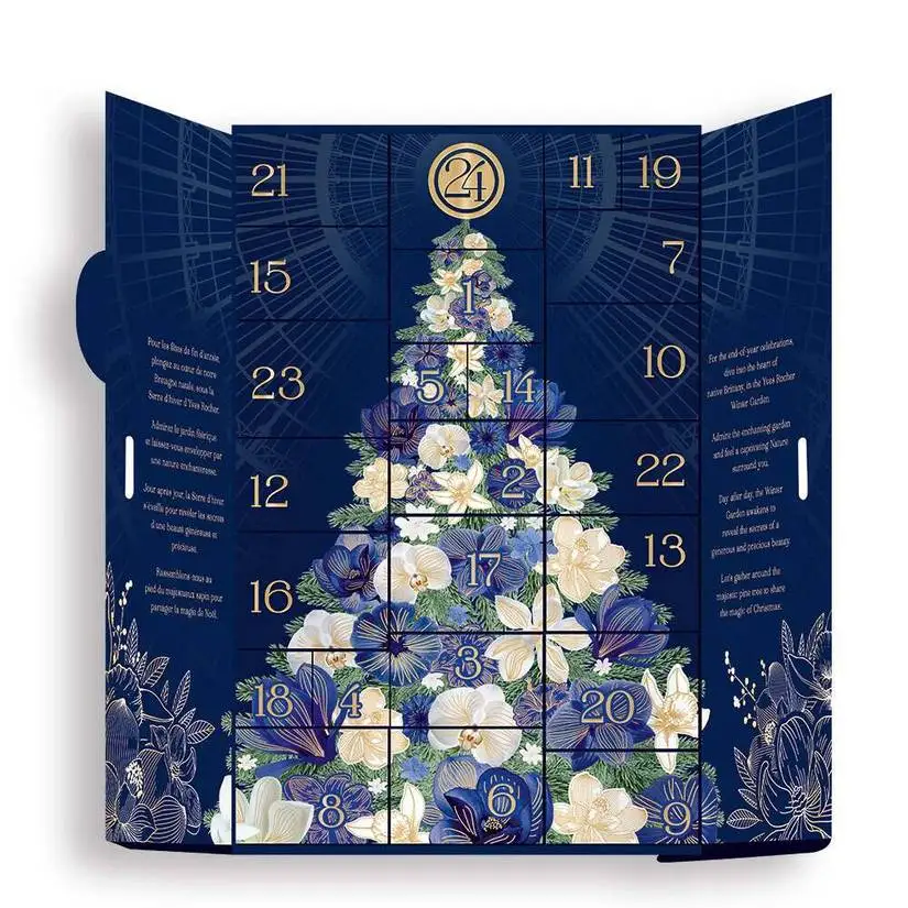 Customization.Custom Advent Calendar Cardboard Packaging Gift Empty Makeup Beauty Paper Christmas Advent Calendar Box
