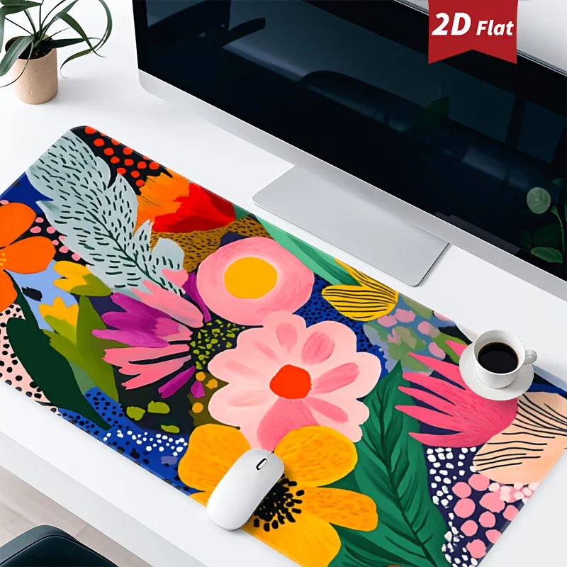 CIFBUY  Abstract Art Desk Pad Non-Slip Rubber Stitched Edges Keyboard Pad Office Home Desktop Protector Decor Gift for Friends