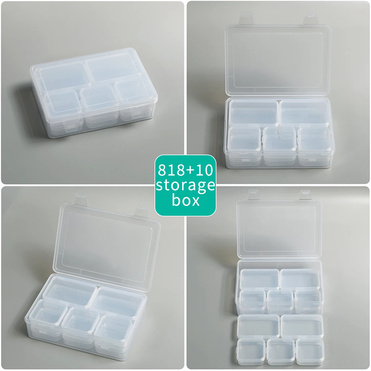 Multi Grids Plastic Storage Box Necklace Earrings Rings Jewelry Packaging Organizer Portable Pill Medicine Storage Box