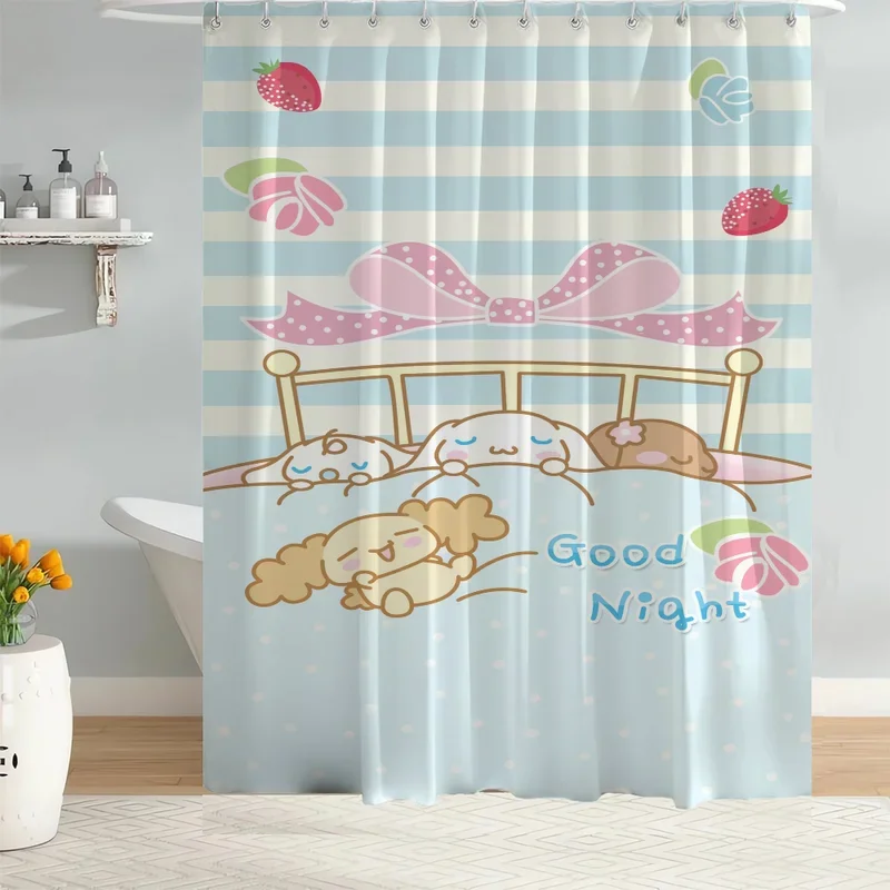 Bath Curtain for Bathroom Accessories Set Home Bathroom Shower Curtain Tentacles Sanrio Cinnamoroll Curtains Sets Waterproof @0#