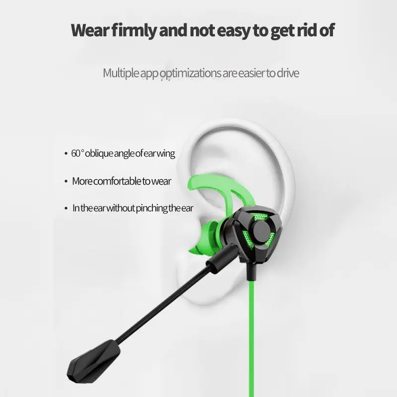 E Sports With Microphone Plug In Game Mobile Game Earphone In Ear Mobile Phone Computer Cross Border Wired Headset Pubg Headphon