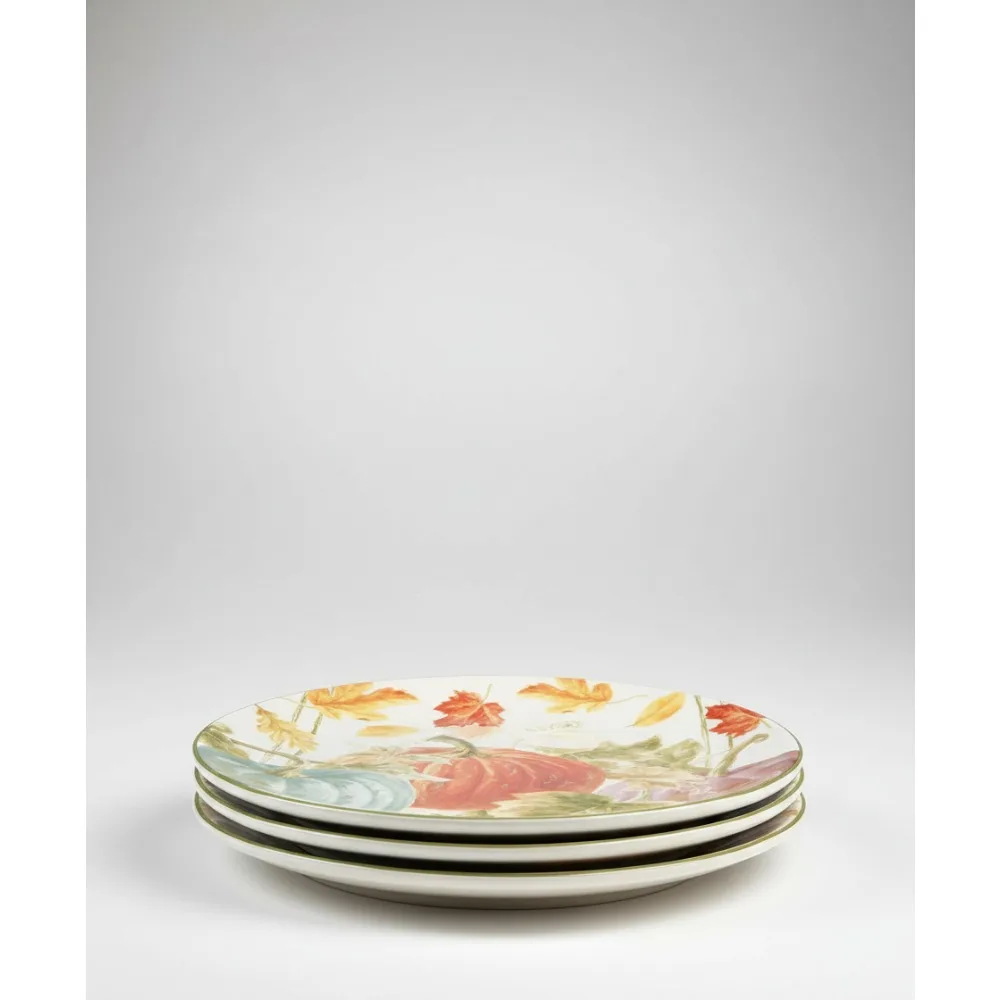 

Autumn Harvest 11" Dinner Plates Set of 4, Multicolor Fall Decor, Durable Earthenware for Thanksgiving & Holiday Dining