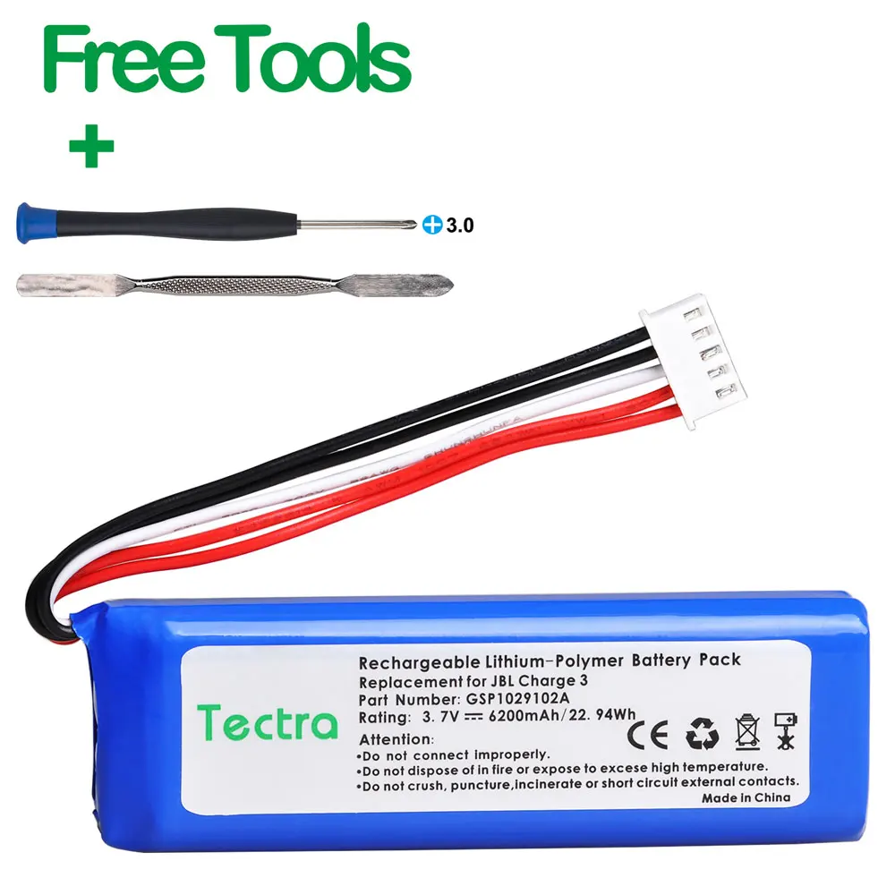 بطارية 6200 مللي أمبير ، GSP1029102A ، لشحن JBL 3 ، مكبر صوت ، بطارية