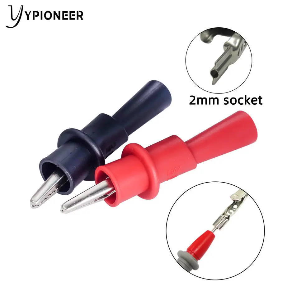 YPioneer-Kit de cables de prueba P1502B, multímetro Universal con pinzas de cocodrilo de empuje para pruebas eléctricas
