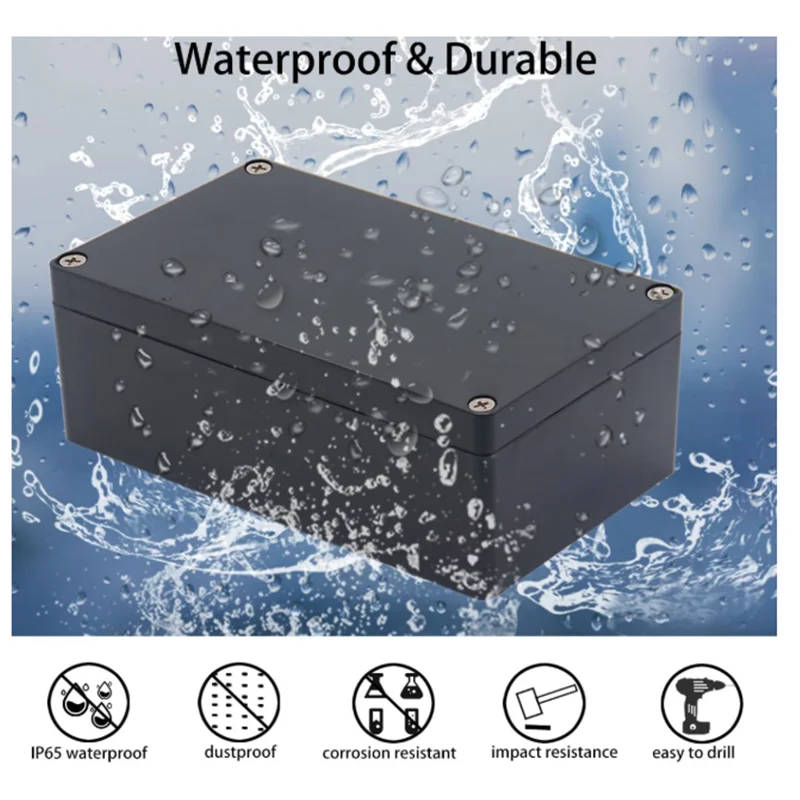 IP67 Black Box ABS Waterproof Housing Electronic Safe Case Plastic Boxes Wire Junction Box Flame-Retardant Electrical Instrument image 3
