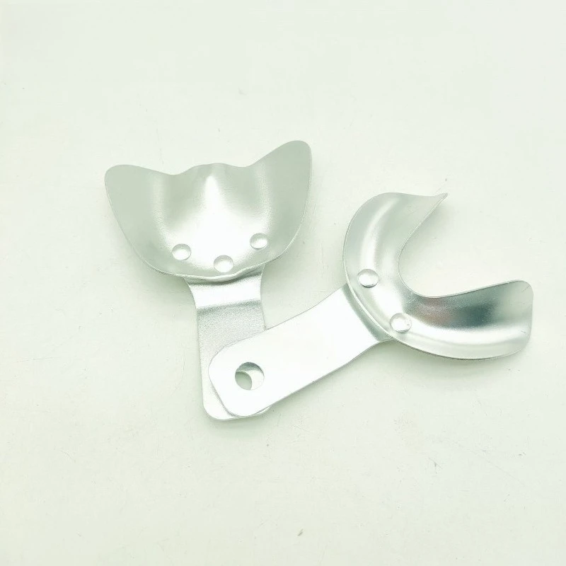 6pcs Set Lab Edentulous Trays Aluminum Alloy Non Perforated Impression Trays Non-occlusal Trays