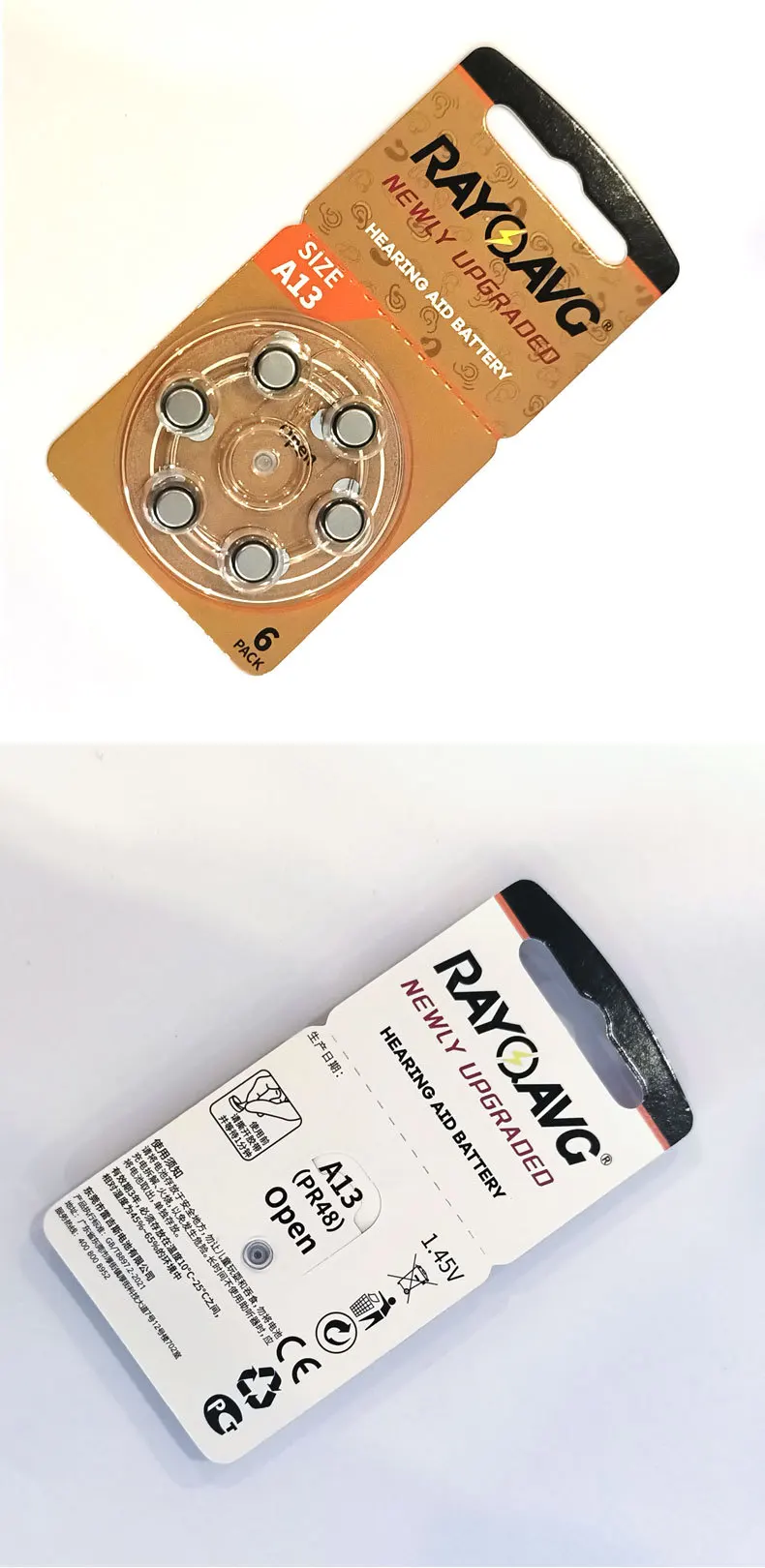 A13 Hearing Aid Batteries  Zinc Air 1.45V High Performance Battery for Hearing Aid